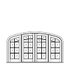 10-lite French double door with superimposed radius muntin, elliptical top and sidelites
Unit Dimension 148-3/4" x 81-5/8"
Door Dimension 35-7/8" x 79"
Panels - none
Glazing - IG, SDL